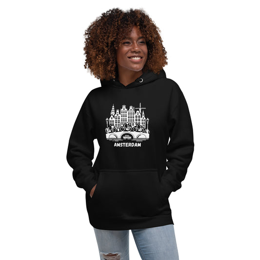 Amsterdam Skyline Hoodie - Cozy Cotton Streetwear with Iconic City Silhouette