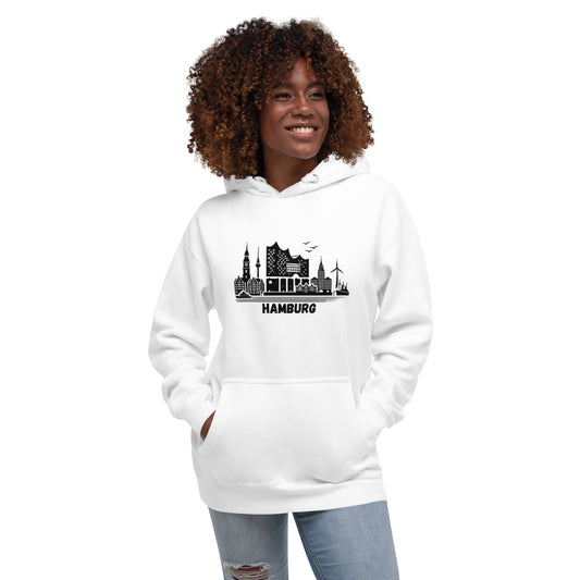 Hamburg Skyline Hoodie - Iconic City Silhouette Cozy Sweatshirt